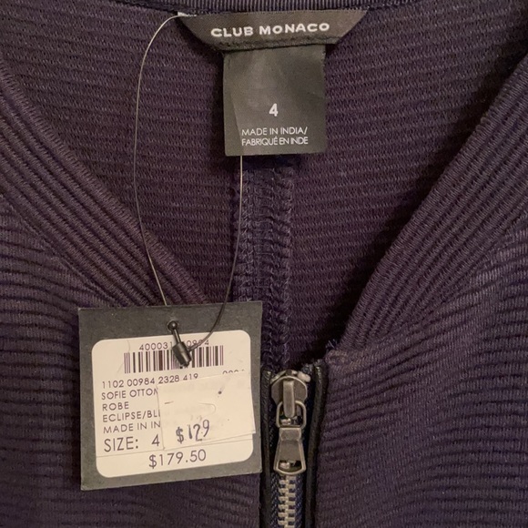 NWT CLUB MONACO NAVY BLUE DRESS WITH POCKETS - Picture 2 of 9